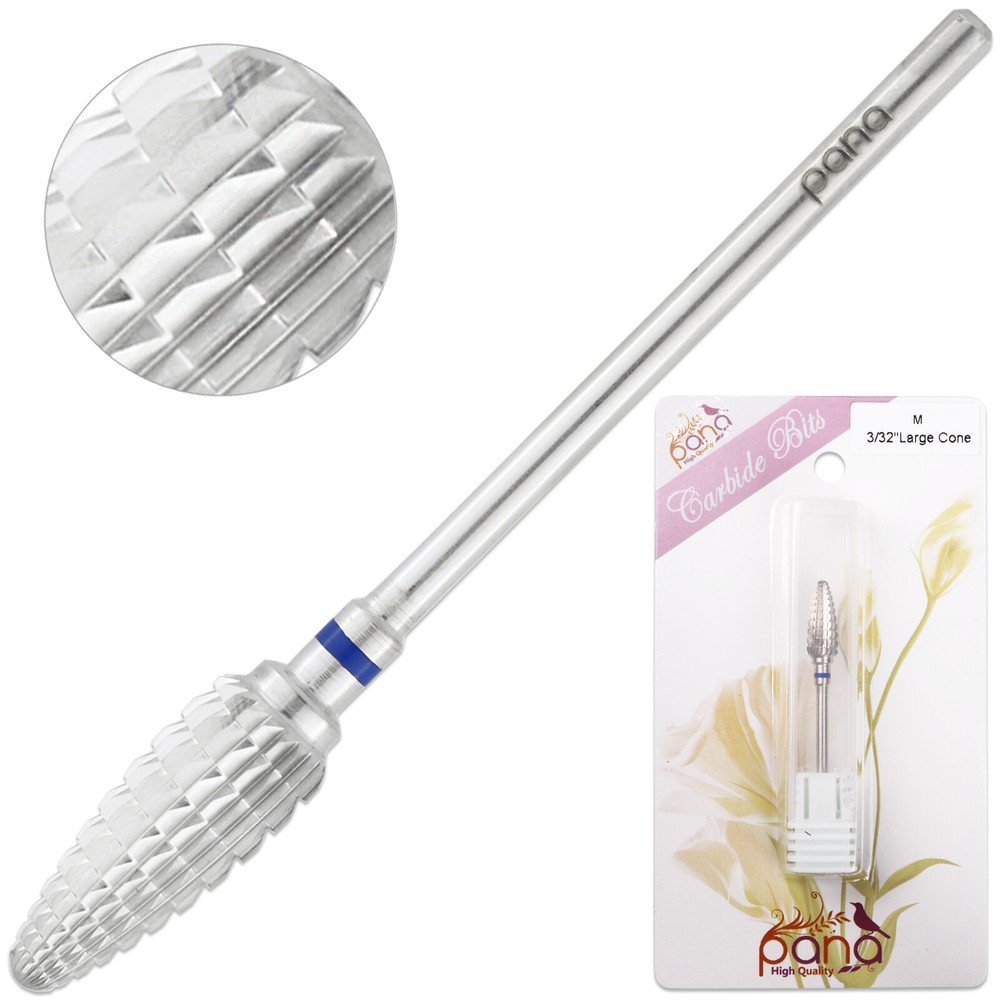 Professional Silver Large Cone Carbide Nail Drill Bit Medium Grit