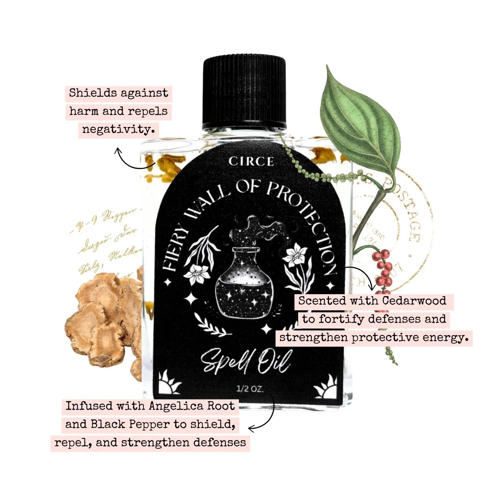 Fiery Wall of Protection Spell Oil | 1/2 oz Anointing Oil for Strong Spiritual