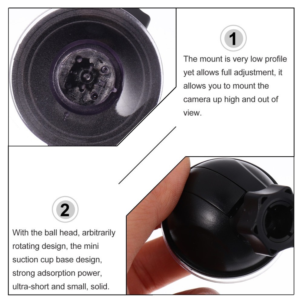 2 Pcs Dashcam Suction Mount Adapter Car Recorder Bracket Removable Holder