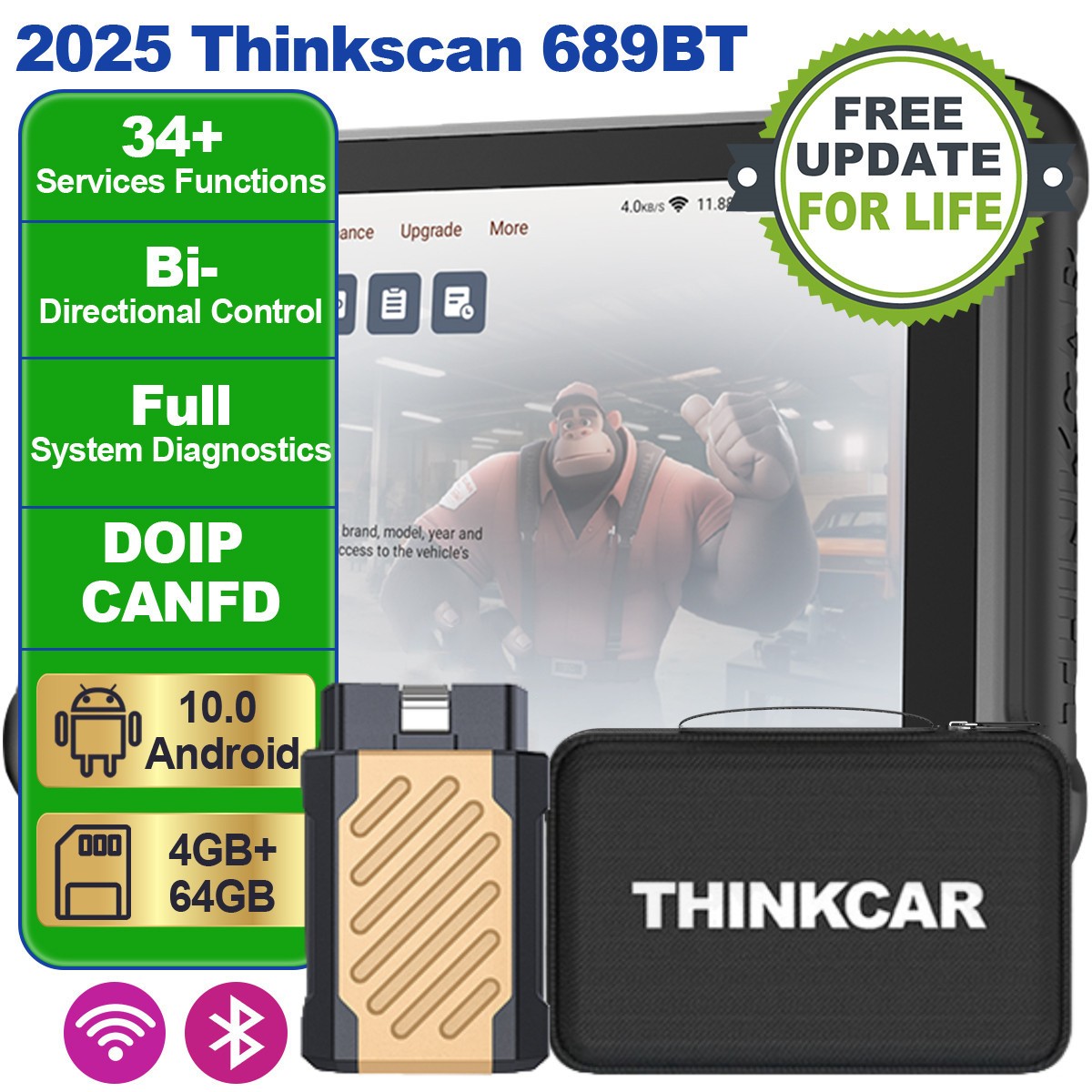2025 ThinkScan 689BT Car Bidirectional Scanner Auto Full System Diagnostic Tool
