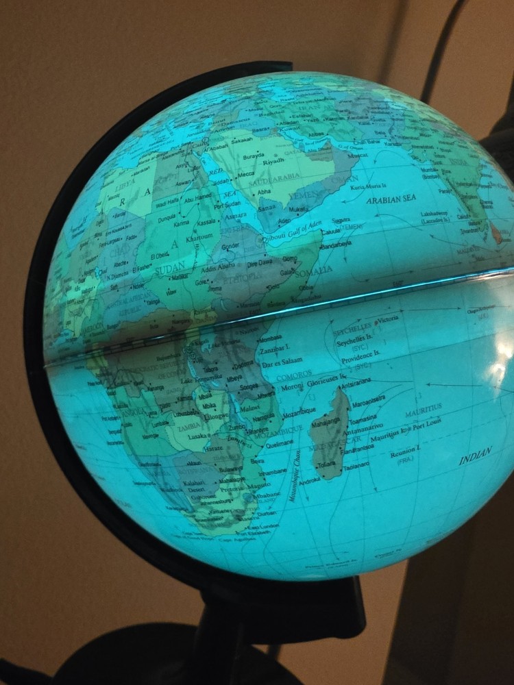 Illuminated Tabletop Globe Multicolor Political Map Modern Rotating Plastic
