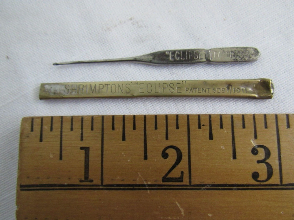 Vintage Crochet hook/needle Shrimptons Eclipse - dated 1911