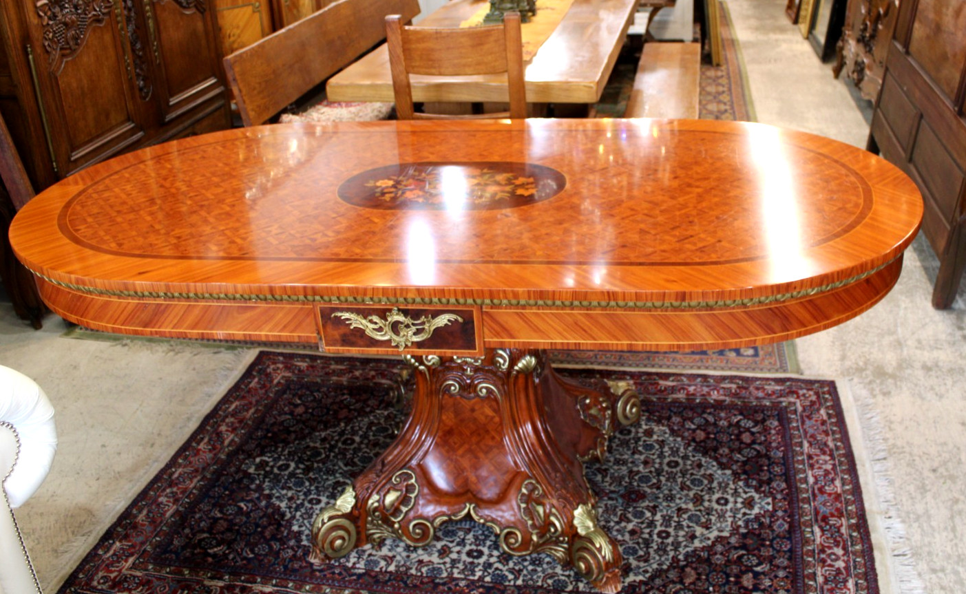 Italian Antique Princes Katia Style Inlaid Rosewood Dining Table