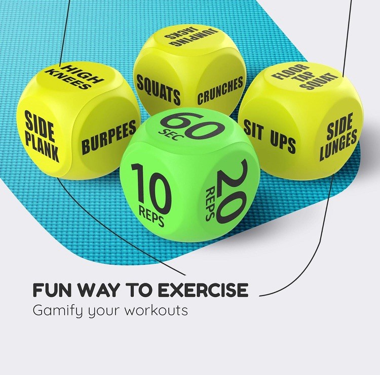 Workout Dice 6-Sided Foam Exercise Dice for Solo or Group Classes