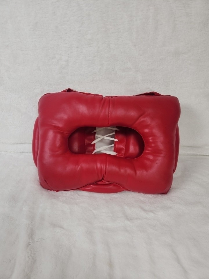 Boxing Training Face Protector Head Gear Padded Pad Red
