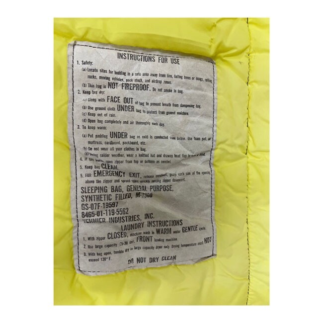 Government Issue Cold Weather Rectangular Sleeping Bag - Used Very Good