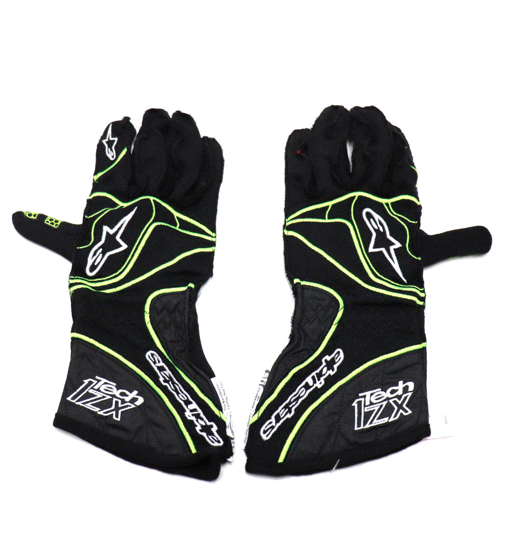 ALPINESTARS GLOVES Tech 1-ZX Nomex Black / Yellow Auto Racing SFI FIA  SMALL NEW