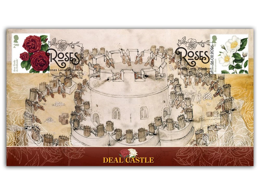 Deal Castle Tudor Rose First Day Cover | 'Roses' Issue