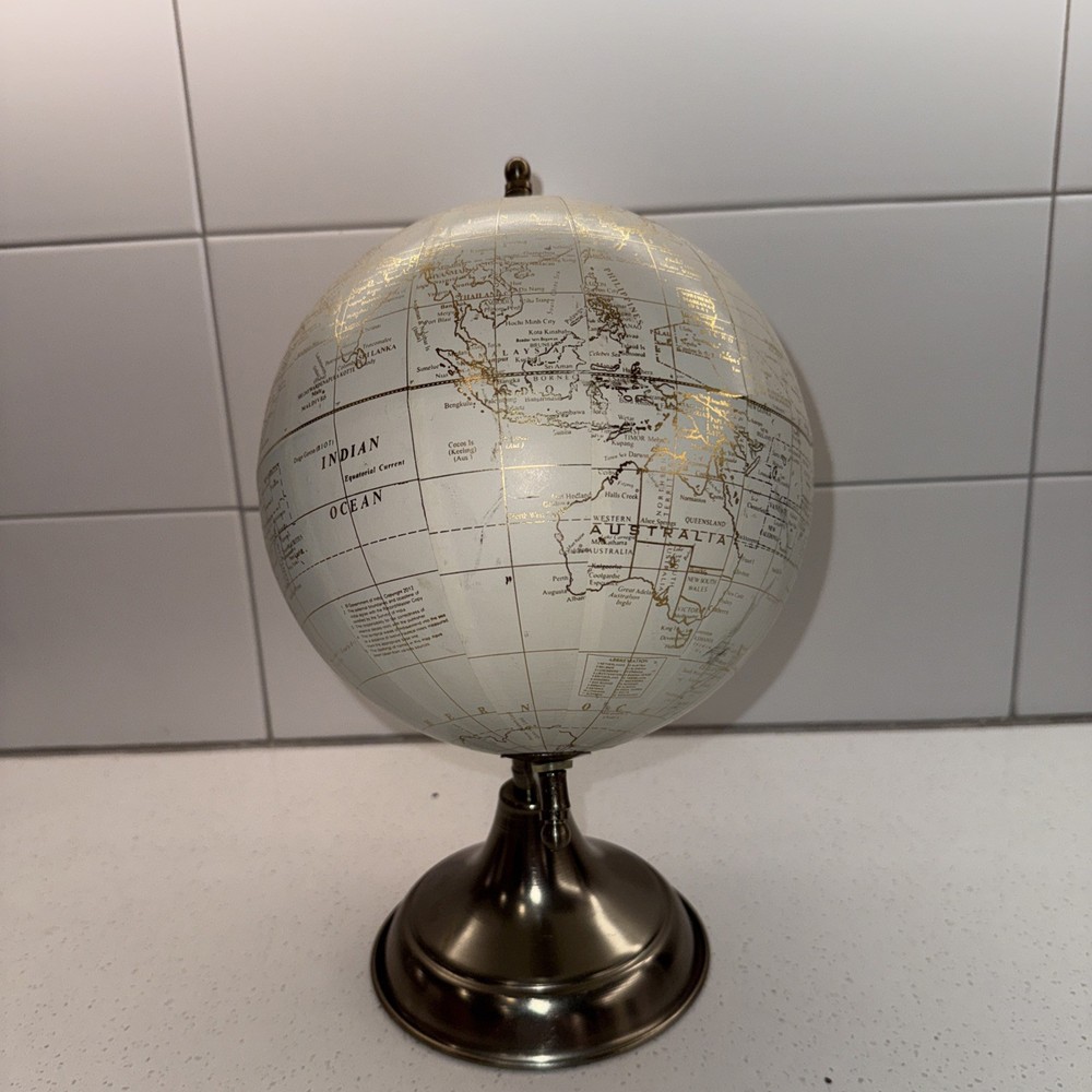 World Globe With Brass Stand