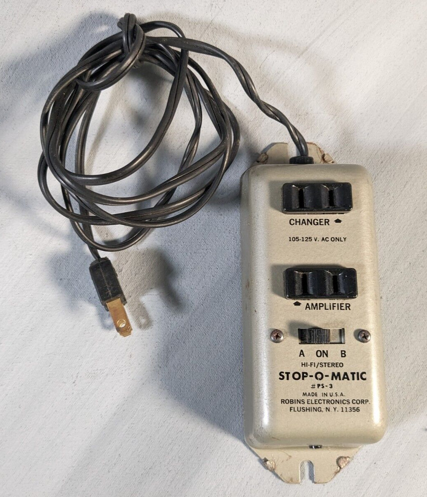 Stop O Matic Switch, Turntable, Amp # PS-3, Robins Electronics Corp, Flushing NY