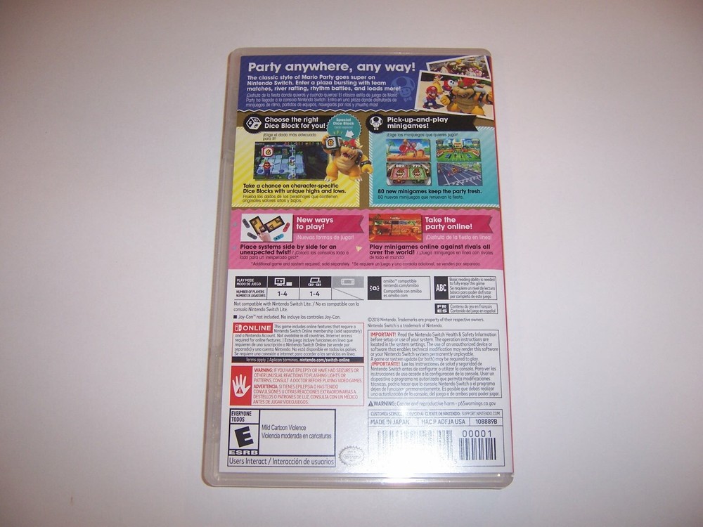 Replacement Case for Super Mario Party Nintendo Switch Box Authentic