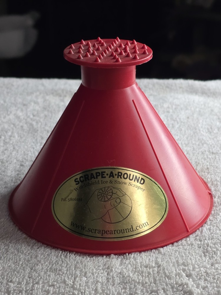 NEW! Vintage Scrape•A•Round Windshield Ice Snow Scraper Plastic Cone