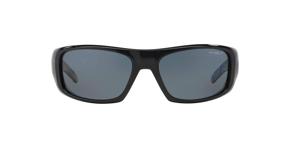 ARNETTE mens An 4182 Rectangular Sunglasses Gloss Black/Dark Grey Polarized
