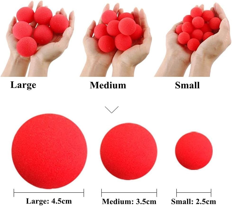 Jowxsx 10Pcs Red Sponge Balls Soft Magic Tool 2.5 cm,