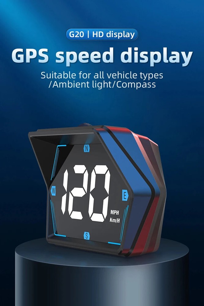 Car Digital Speedometer Head-up Display Security Overspeed Alarm Speed Compass