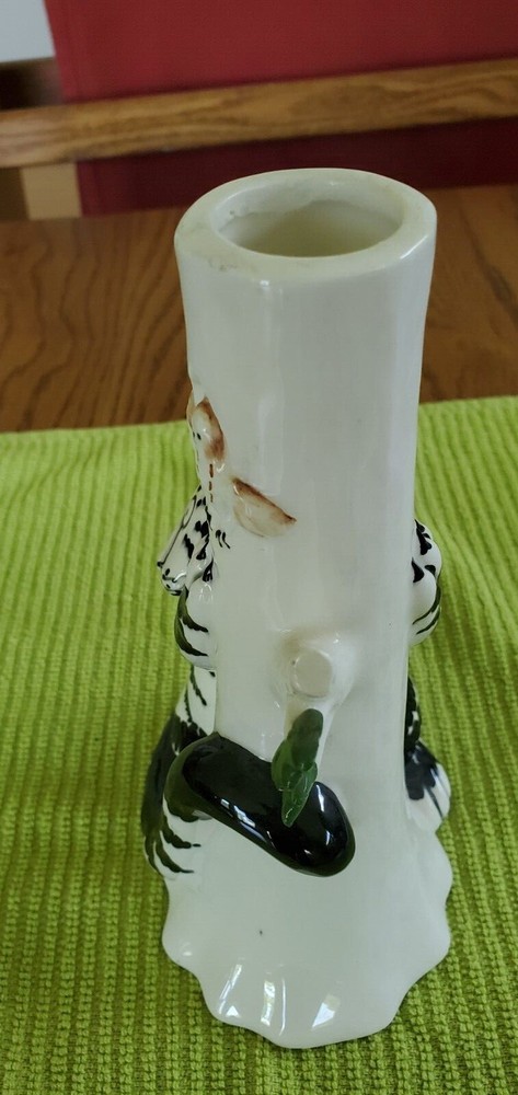 Kliban Cat & Owl Ceramic Tree Bud Vase 8"