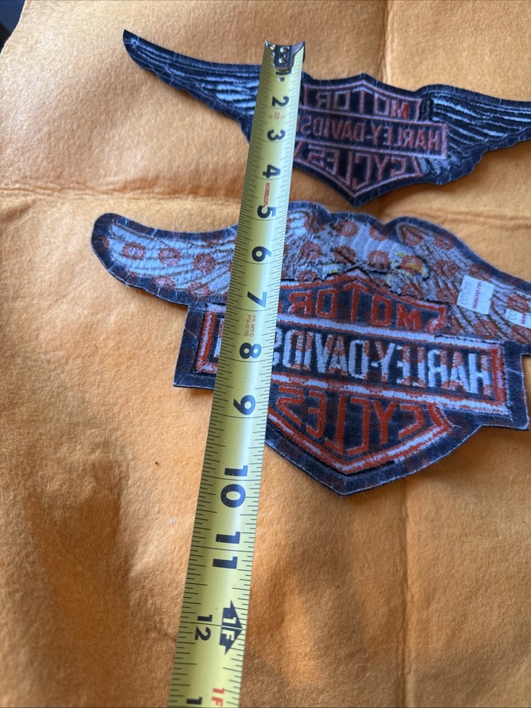 2 Authentic Vtg New Harley-Davidson Patch Wings / eagle Head Down #B