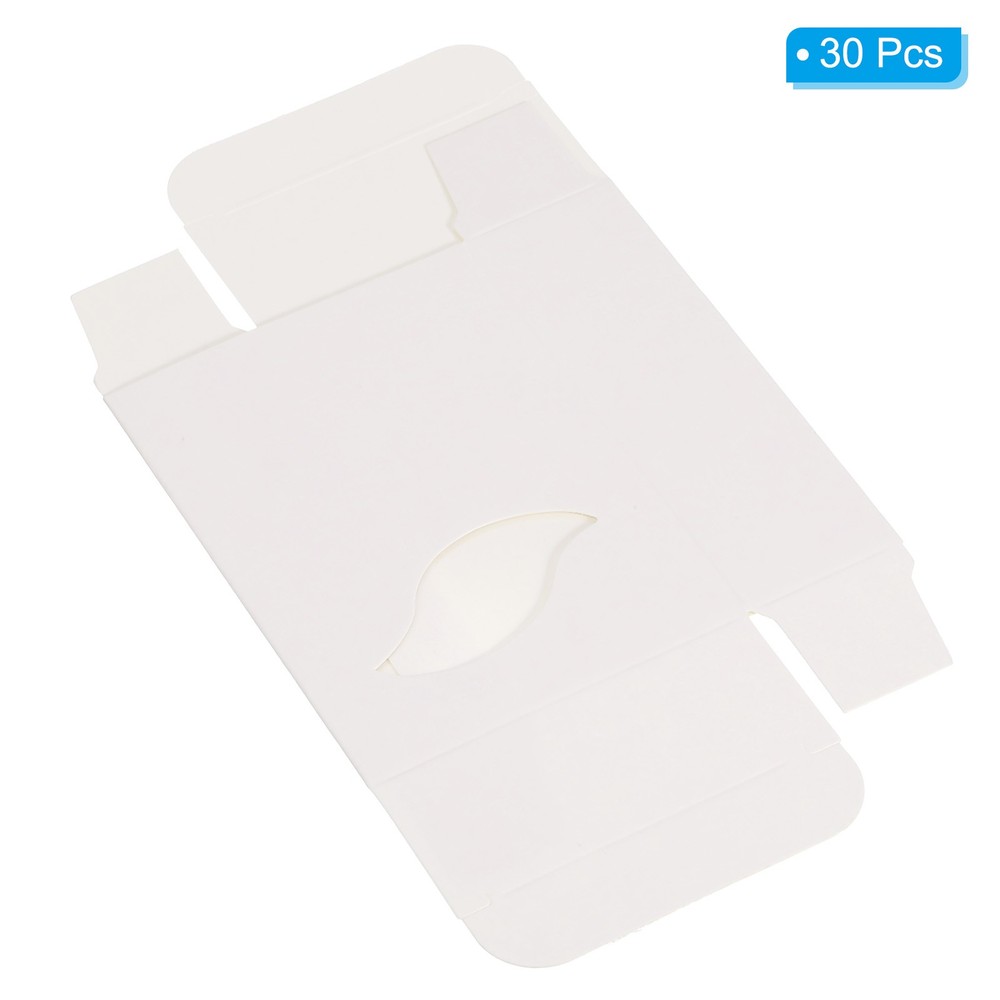 4"x3"x1" Paper Soap Box with Window, 30 Pack Soap Boxes Leaf, White