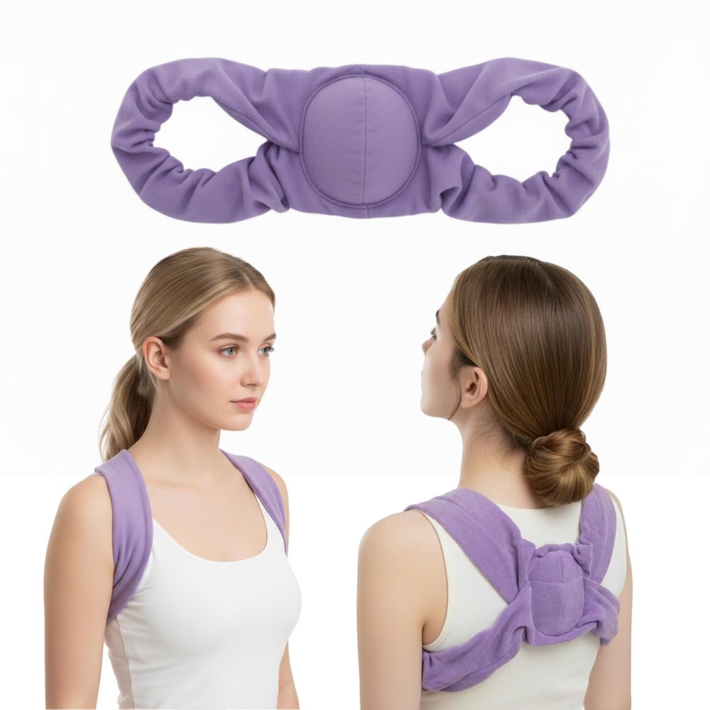 ® Sleep Upper Back Brace Posture Corrector for , Ultra-Soft Lavender Back Str...