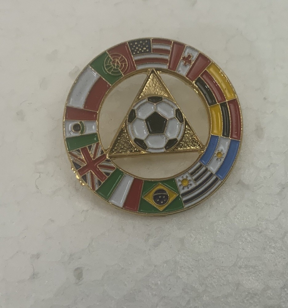 World Soccer Pin with Flags  Pin Lapel