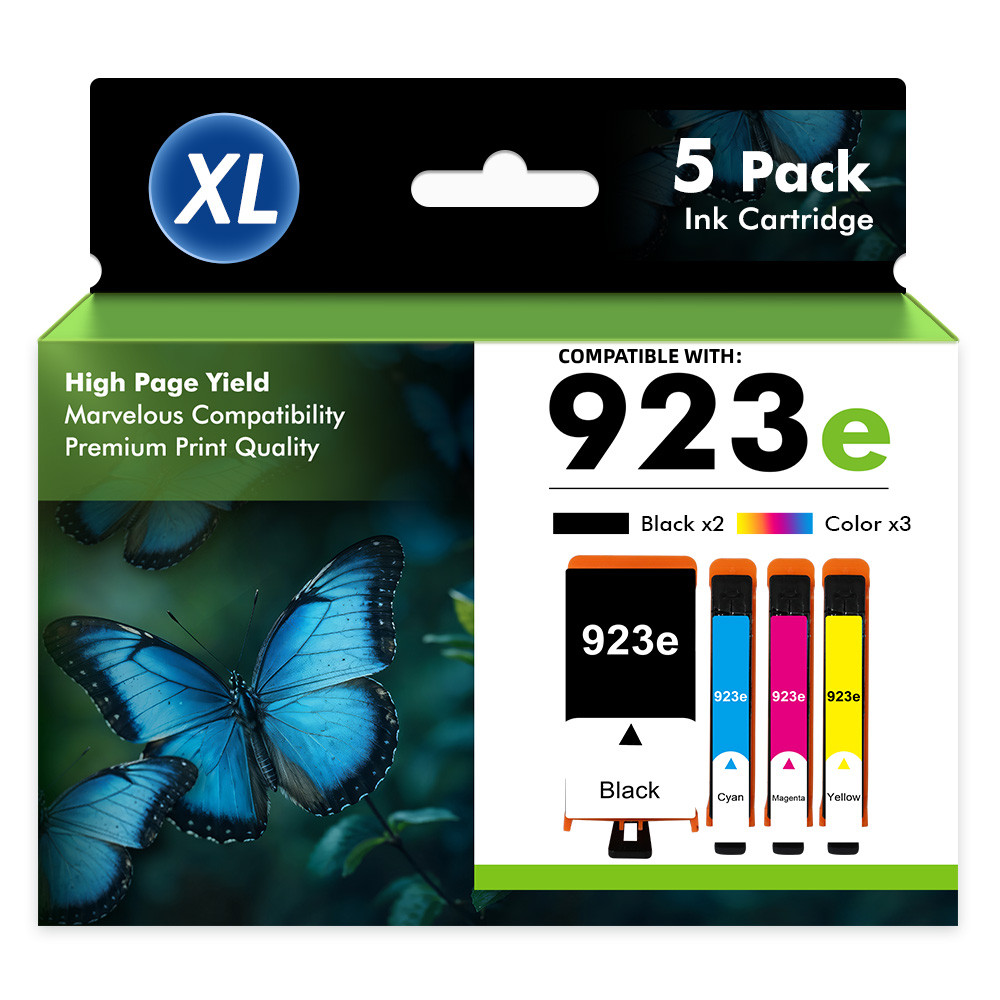 923XL 923e Black Color Ink Compatible for HP 923 OfficeJet 8120 8130 Printer