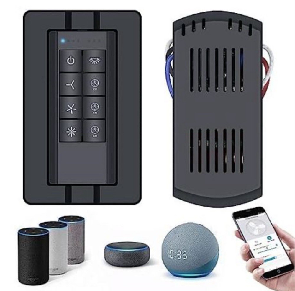Universal Smart WiFi Ceiling Fan Remote Control Kit, 3 Speed Control with D