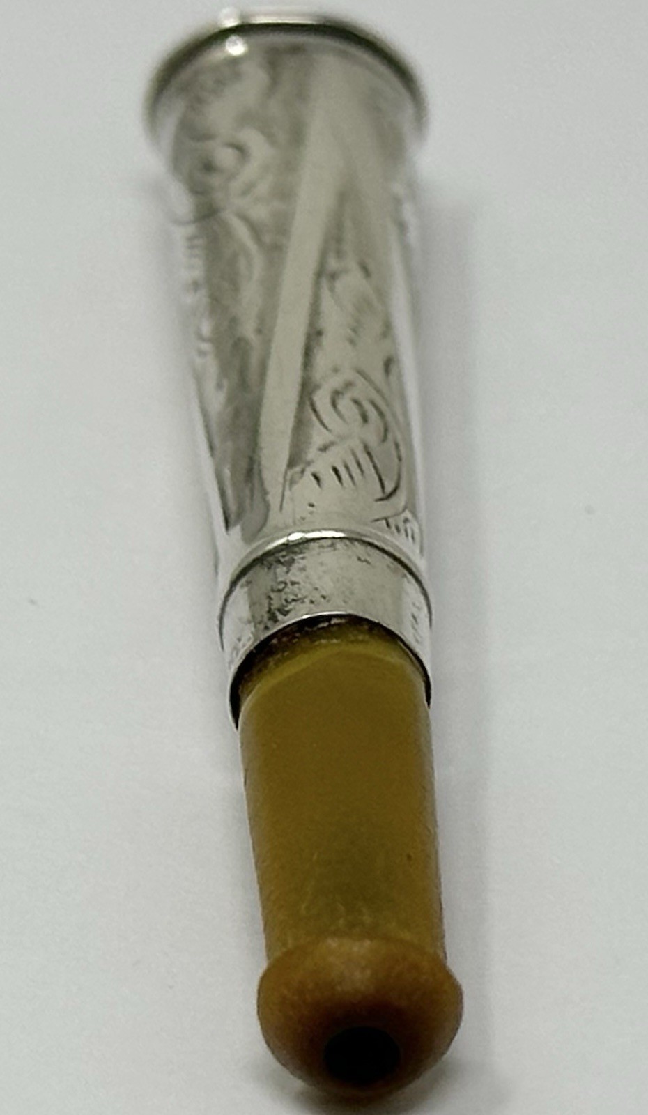 Vintage F.W Francis Webb Silver Cheroot Holder w/Mother of Pearl Cigarette Case