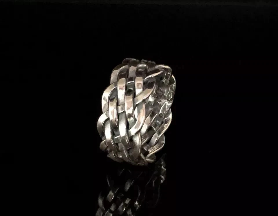 Braid Celtic Ring 925 Sterling Silver Ring Handmade Stacking Anxiety Band Rings