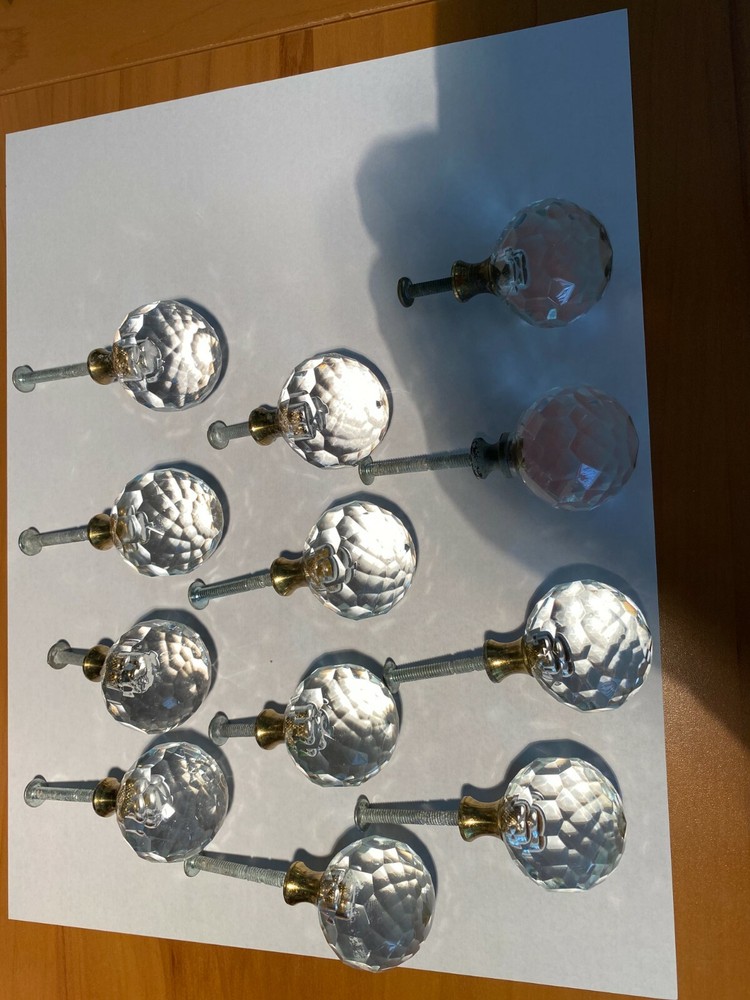 Crystal Knobs selling all 12 knobs ... VINTAGE, ALL 12 included...FREE SHIPPING