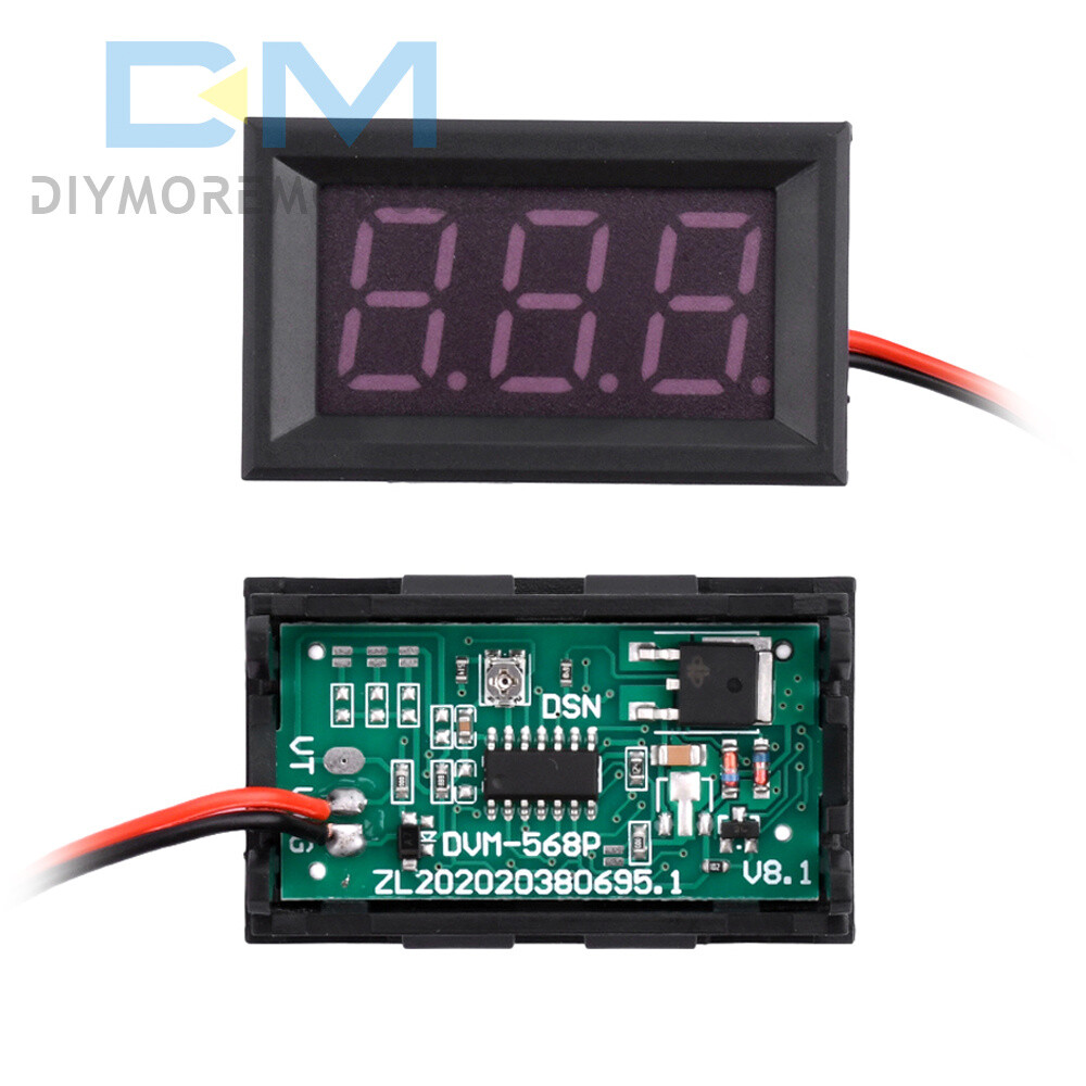 Mini DC 5V-120V Voltage Volt Meter LED Panel 3-Digital Display 2 Wire Voltmeter