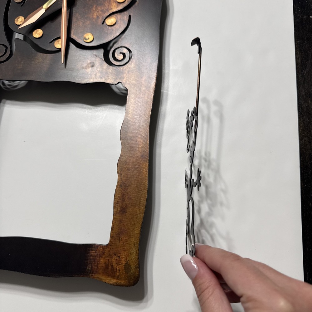 Heavy Metal Rectangular Shaped Clock MCM With Pendulum