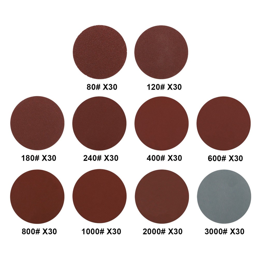 303Pcs 2" Sanding Disc Hook Loop Sander Paper Backer Pad + Drill Adapter Kit