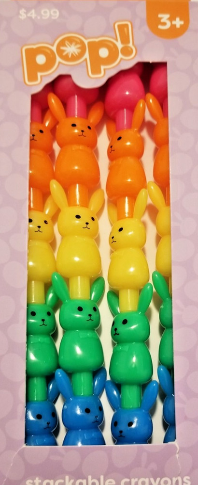 Stackable Crayon Set Multicolor Bunnies New Ages 3+ Crafts diy