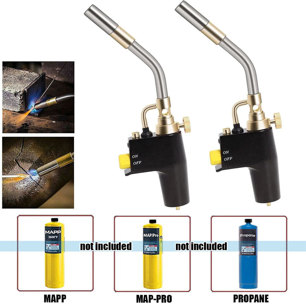 2X Mapp Propane Torch Head Trigger Start Welding Brazing Torch Kit Welding Flame