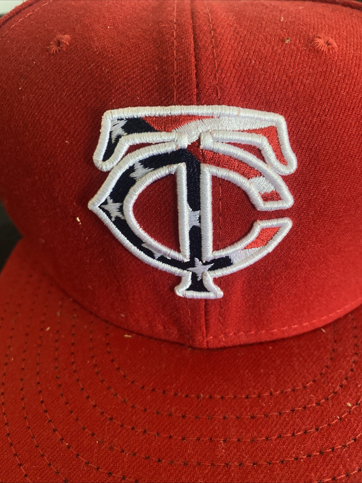 Rick Stelmaszek September 11, 2009 Twins Game Used Hat Stars & Stripes GU1