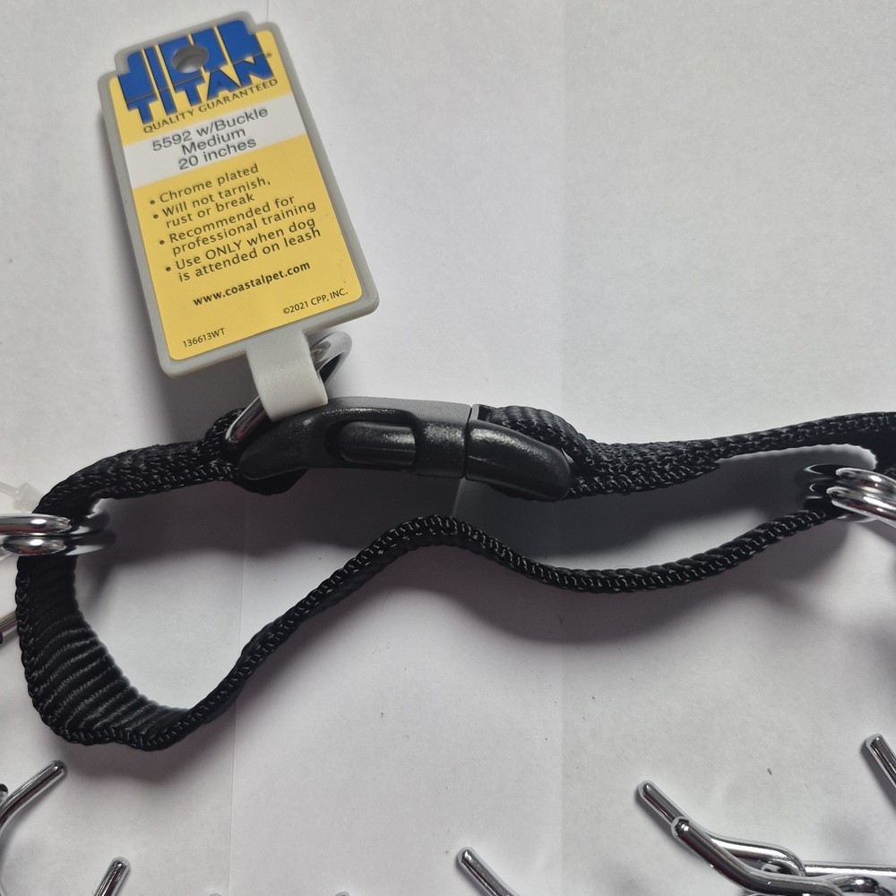 Titan Prong Training Collar 5592 w/Buckle Medium 20" Silver