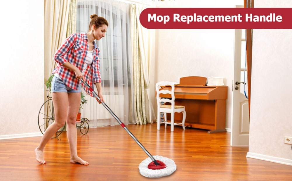 Spinning Mop Pole Handle Replacement 360° Rotating without Microfiber Mop Heads