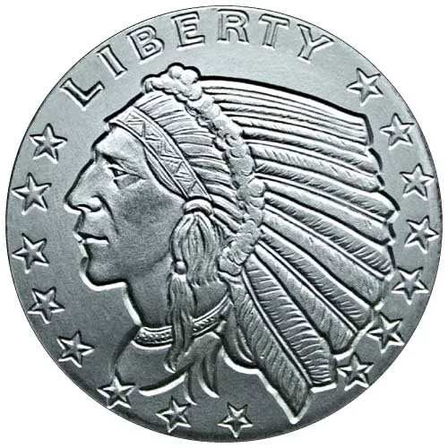 Silver 1/10 oz Incuse Indian Round