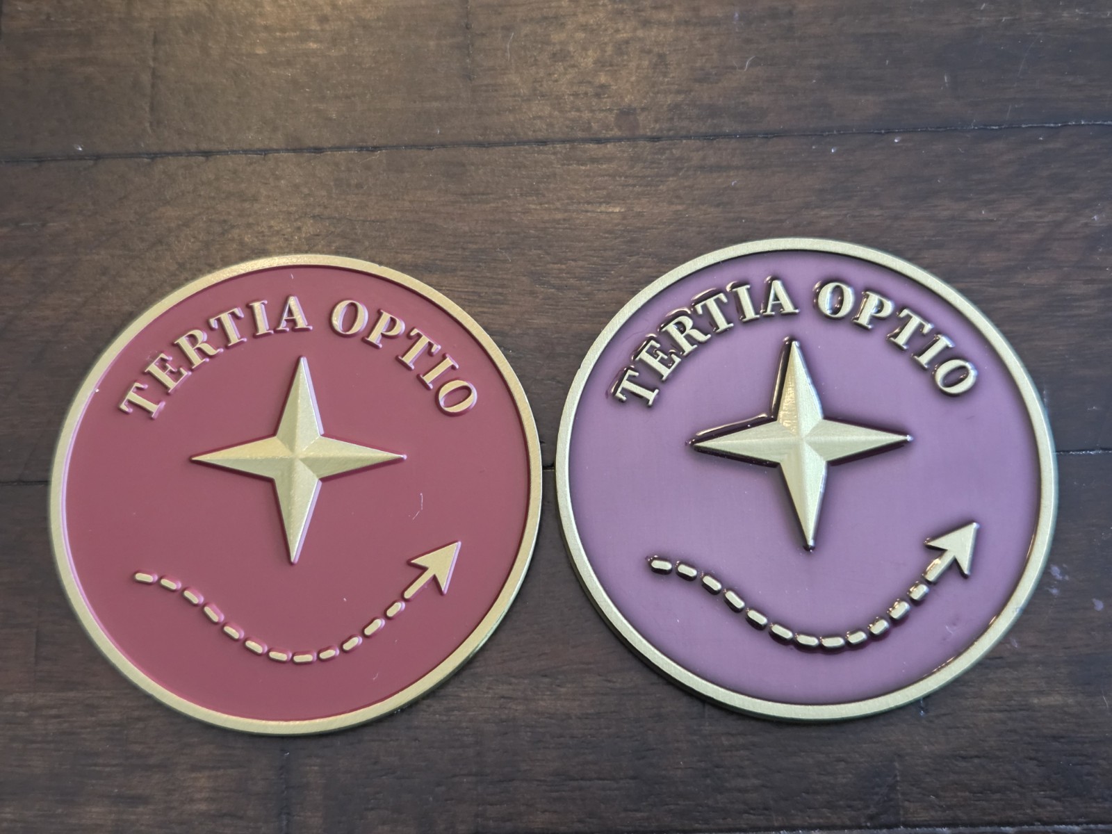 2pc CIA Detention Sites RED & MAROON - GITMO Guantanamo Bay I.C. Challenge Coins