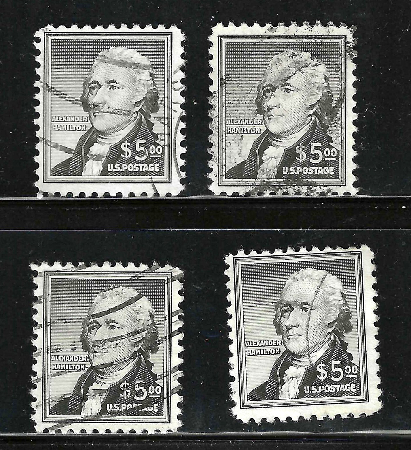 Sc #1051 x 4 Hamilton $5 1954 Liberty Issue $27.00 US 90A31