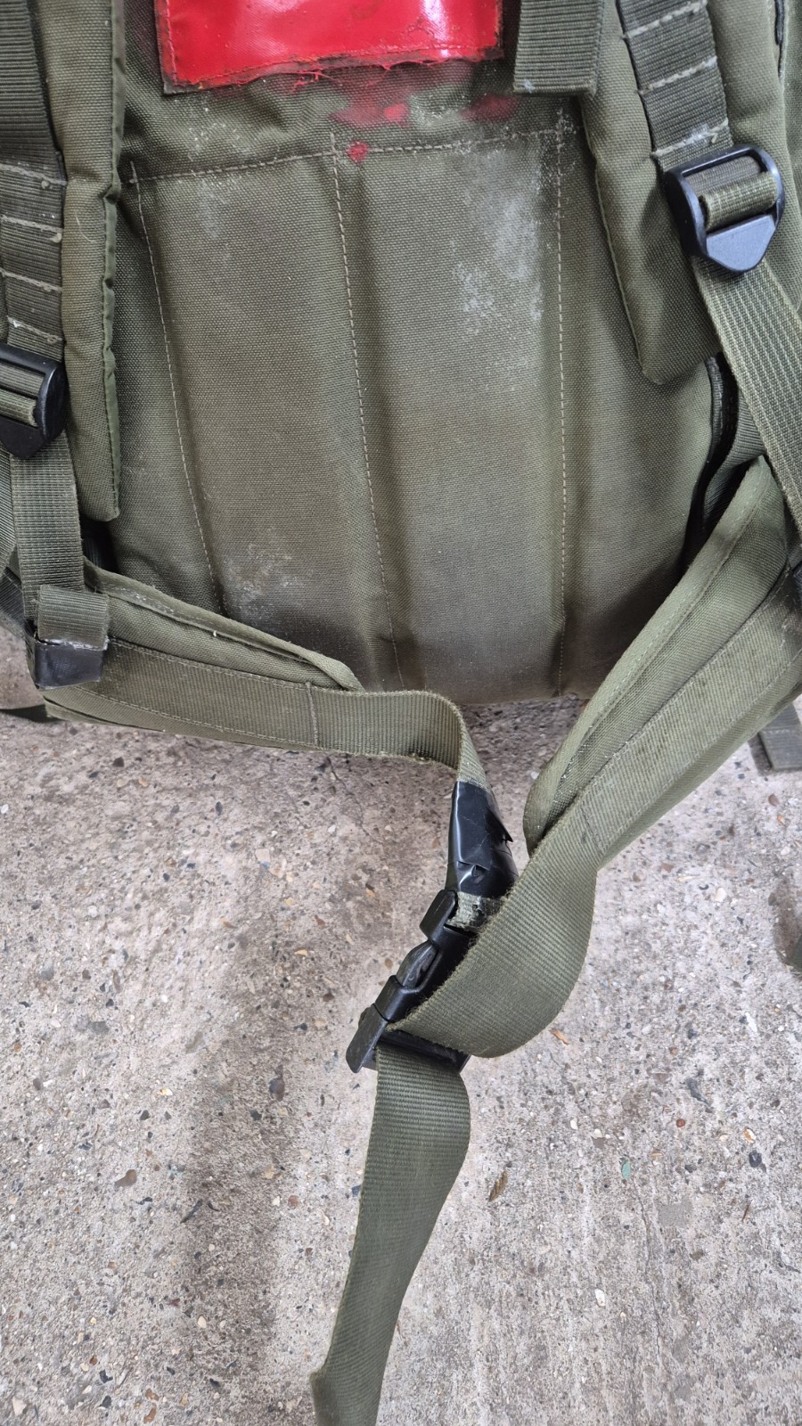 Genuine British Army 120L Bergen Olive Long Back + Side pouches 1990