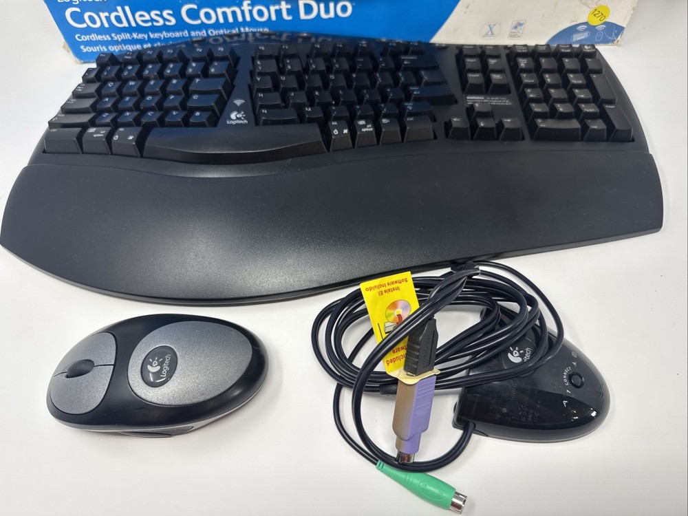 Logitech Cordless Comfort Duo Split Key Keyboard And Mouse