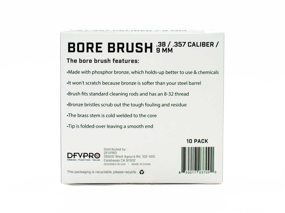 .38/.357/9mm Phosphor Bronze Bore Brushes 10 Pack