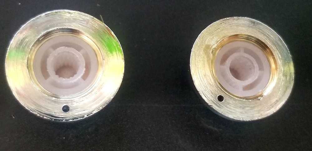 TWO (2) Spun Hat Guitar Knobs Chrome Plated Volume - Tone Fillmore Mosrite NEW