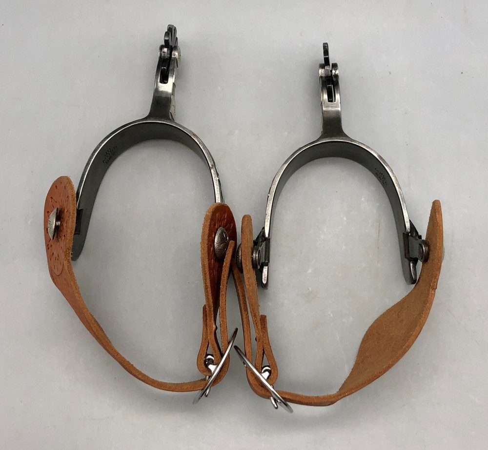 J.D. Moss Bull Theme Double Mounted Spurs