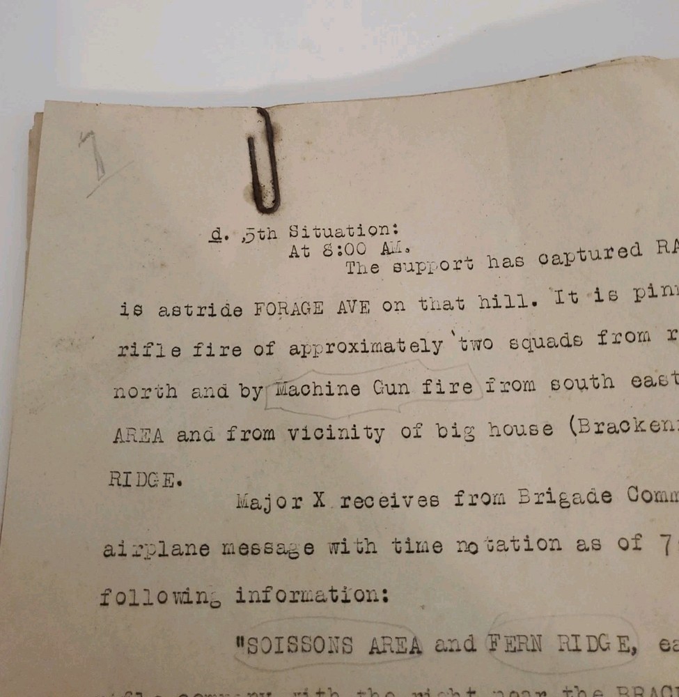 1932 Ft Sam Houston 3rd Brigade Tactical Exercise Document - Rare Original