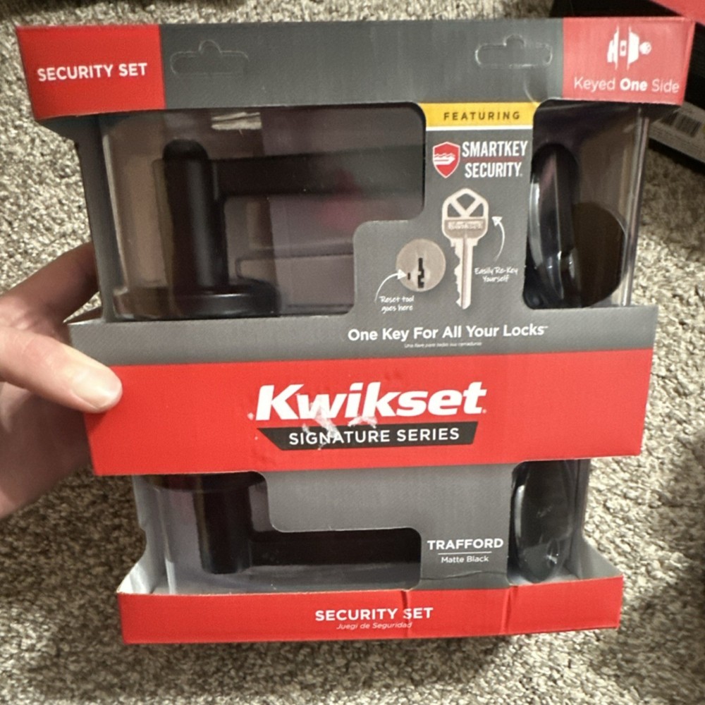 Kwikset Trafford Matte Black Single Cylinder SmartKey Security