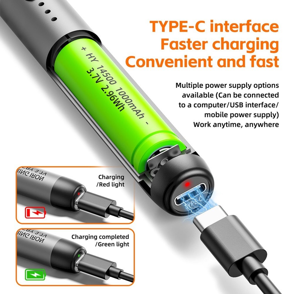 Cordless USB Digital Soldering Iron Adjustable Temperature Type-C Interface5758