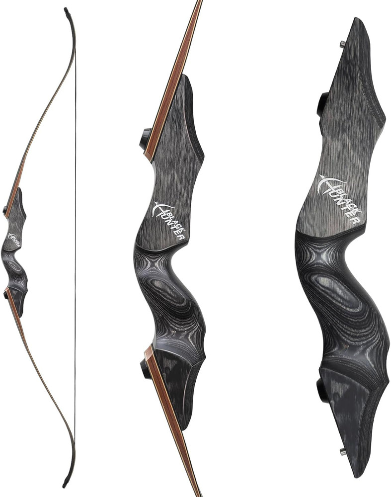 Black Hunter Left Hand Bow Riser 15'' Archery Bow Riser for Recurve Bow Longbow