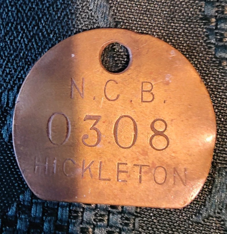 Hickleton Colliery Pit Check Tally Token marked NCB Hickleton 0308